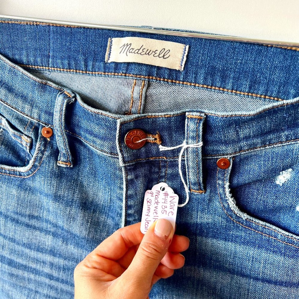 Madewell 9” High Rise Skinny Jeans: Distressed Raw Hem